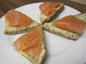 Smoked Salmon Buttered Toast